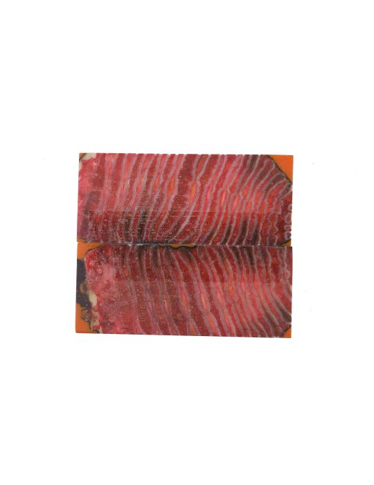 Manche de molaire de mammouth stabilisée ROUGE